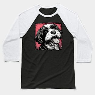 Retro Art Shih Tzu Dog Lover Baseball T-Shirt